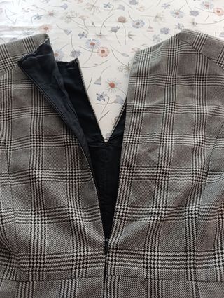 Vestido Mango cuadros vichy - negro gris