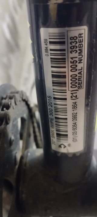 Bici BMX Decathlon wipe gris 21 pulgadas