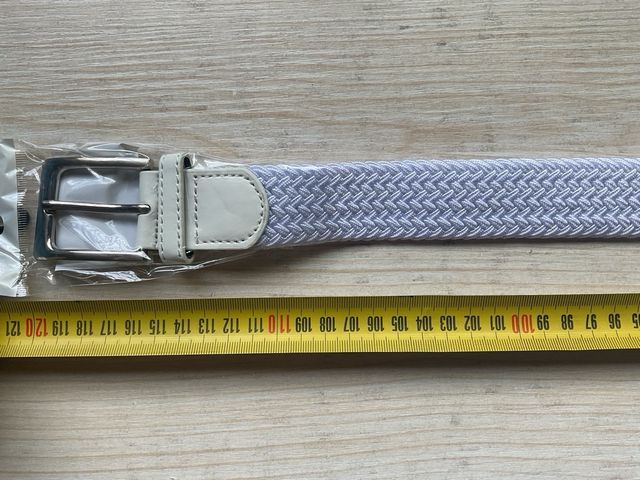 Cinturón elástico blanco trenzado