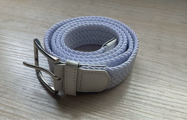 Cinturón elástico blanco trenzado