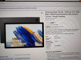 Samsung Galaxy Tab A8 Gris 128GB