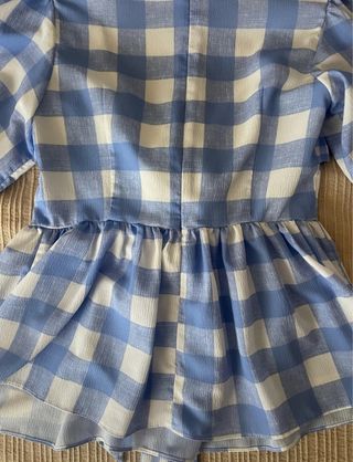 Blusa Uterque azul cuadros