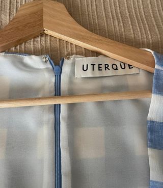 Blusa Uterque azul cuadros