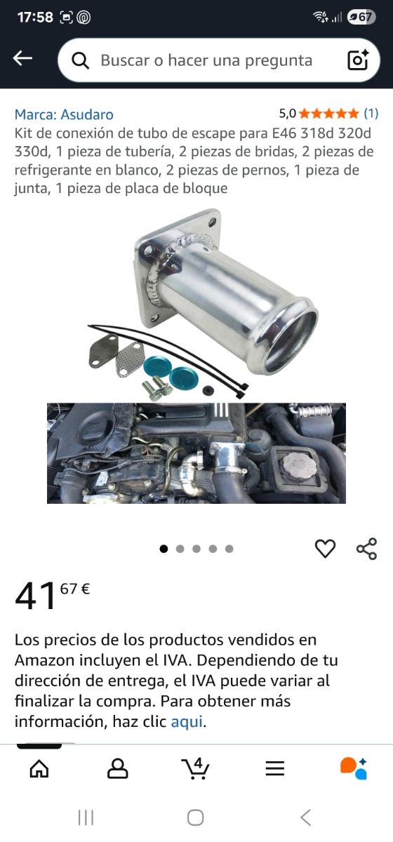 Tubo escape BMW - Aluminio agr