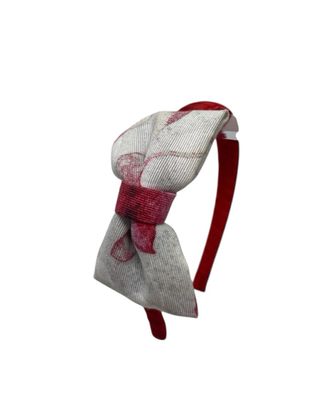 Cerchietto capelli grigio-rosso