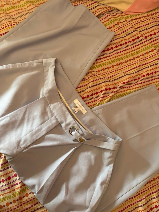 Pantalones anchos azules