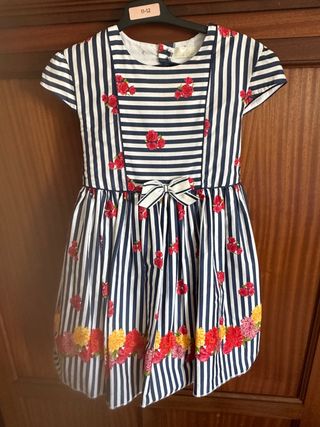 Vestido niña rayas flores T8-12
