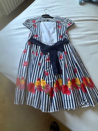 Vestido niña rayas flores T8-12