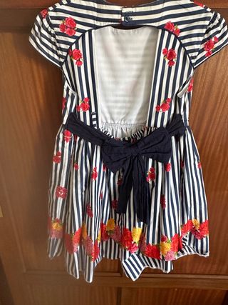 Vestido niña rayas flores T8-12