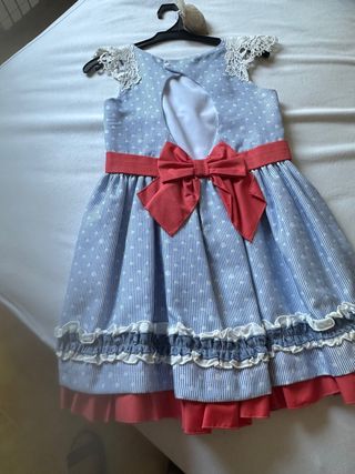 Vestido niña verano T8 - Azul lunares