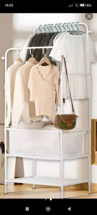 Barras de Perchero metálico blanco - 61cm (fotos)