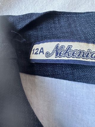 Vestido niña azul marino c/cinturón rojo T10