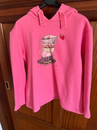 Sudadera Nanos niña rosa talla 12-13