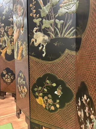 Biombo chino antiguo 5 paneles precio a consultar