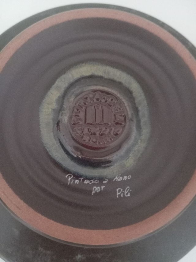 Cenicero vintage años 70 pintado a mano