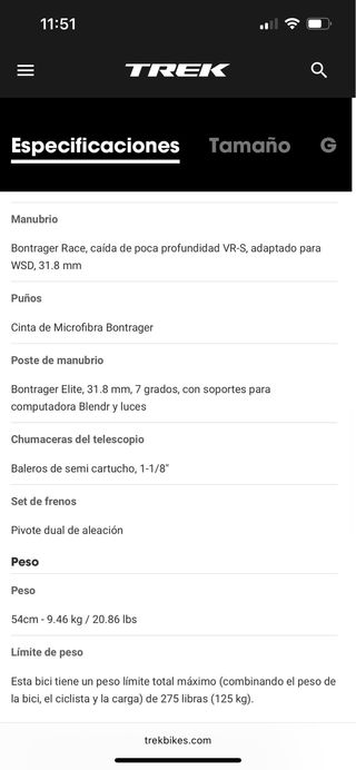 Bicicleta carretera Trek Lexa S/47 mujer