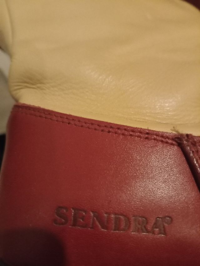 Botas Piel Auténtica Beige-Rojas T.38