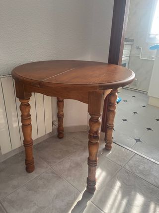 Mesa redonda plegable madera