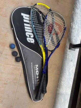 2 Raquetes Squash Prince + Estojo + 3 Bolas
