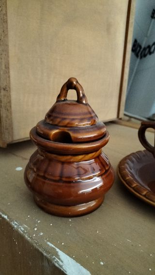 Juego café/té cerámico marrón