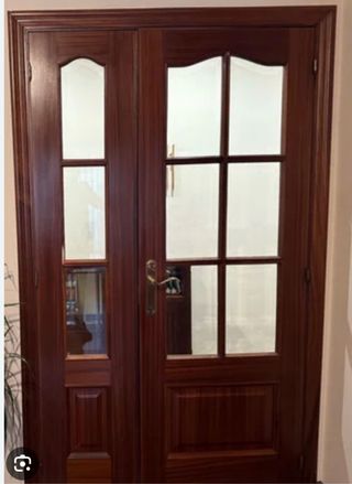 Urge Puerta doble cristal sapelly maciza