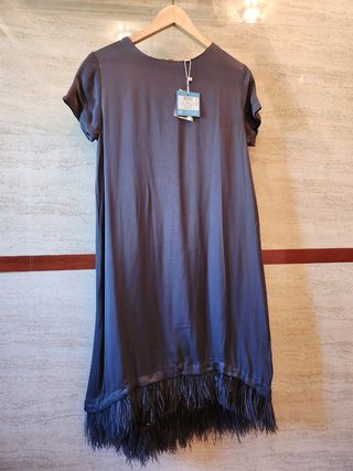 3X2
Vestido Trasluz gris plomo - Talla M