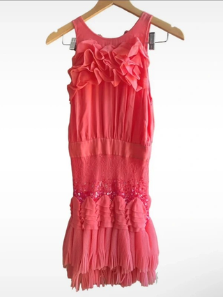Vestido fiesta coral lentejuelas