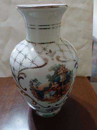 Jarrón porcelana plata - Decorativo