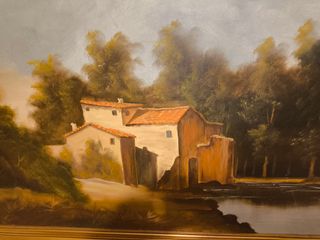 Cuadro antiguo óleo paisaje