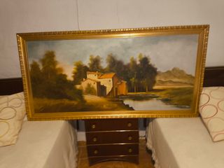 Cuadro antiguo óleo paisaje