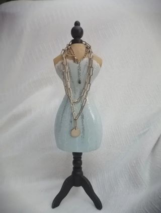 Porta  collares azul y plata