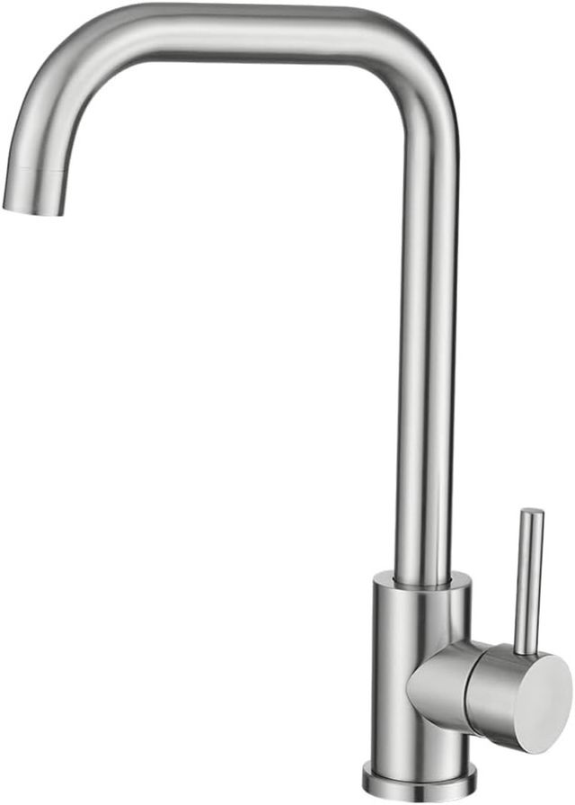 Grifo monomando cocina, acero cepillado