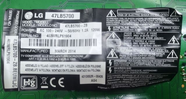 EAX65610904 Mainboard LG