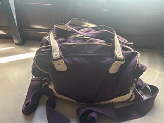 Bolsa deporte morada - beige