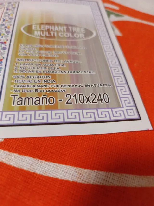 TRAPUNTA CON FRANGE MULTICOLORE ELEFANTE ARANCIONE 2 PEZZI