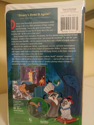 2 Películas Disney VHS: Pocahontas y Winney Pooh