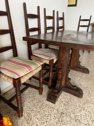 URGE | Mesa madera maciza + 6 sillas