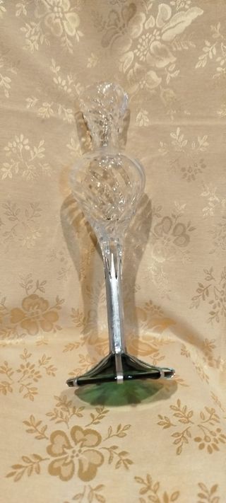 Vaso cristallo verde - vetro, metallo