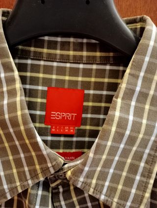 Camicia Esprit verde oliva e beige