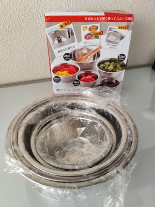 Pack 5 boles acero inoxidable sin estrenar