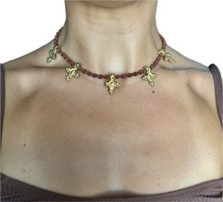 Collana etnica - marrone e oro