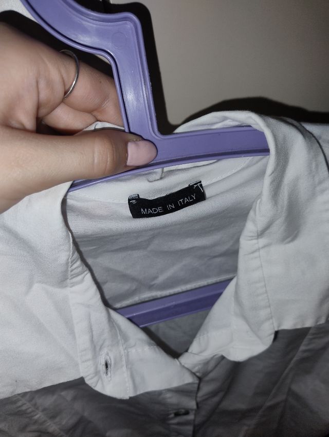 Camicia bianca polsini neri tg S Made in Italy