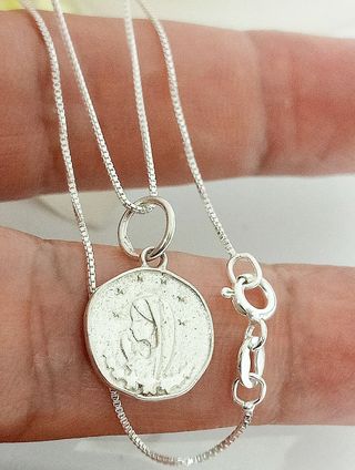 Cadena Virgen Niña Plata 925