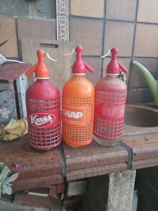 3 Sifones antiguos de refresco