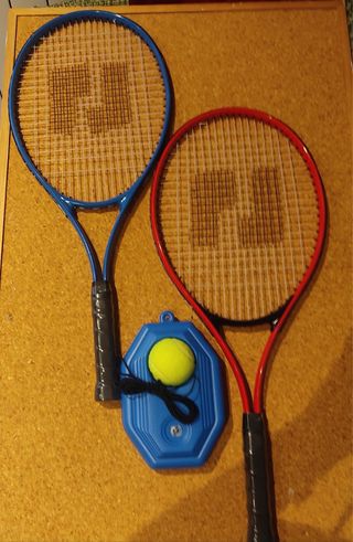 2 Raquetas Tenis + Base Entrenamiento