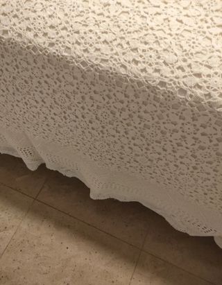Colcha algodón crochet blanco