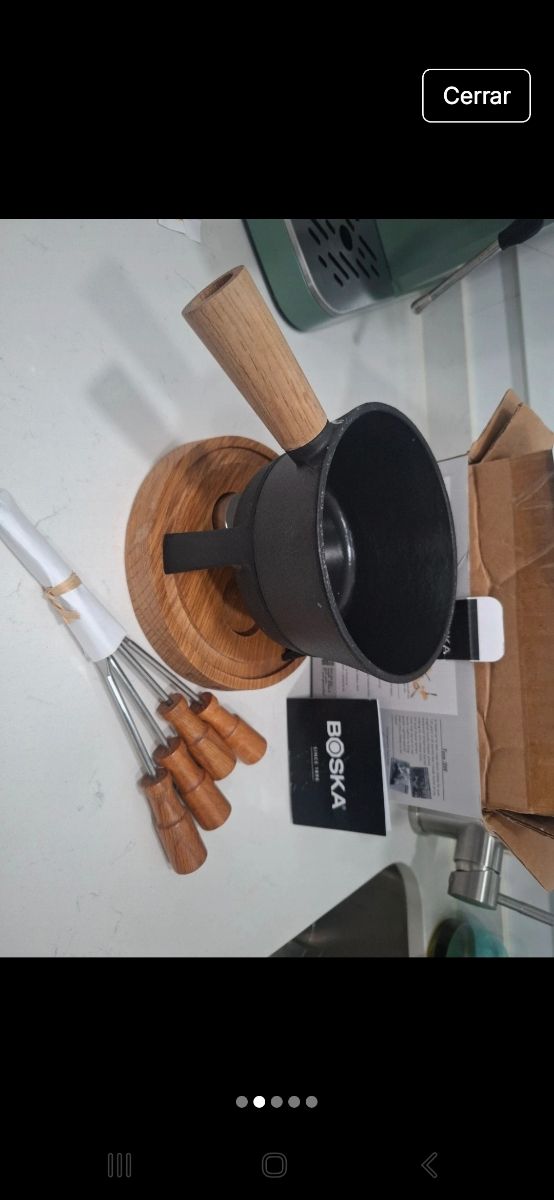 Juego fondue BOSKA - Negro y madera