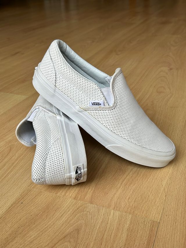 Vans Slip On blancas 38,5 - Piel