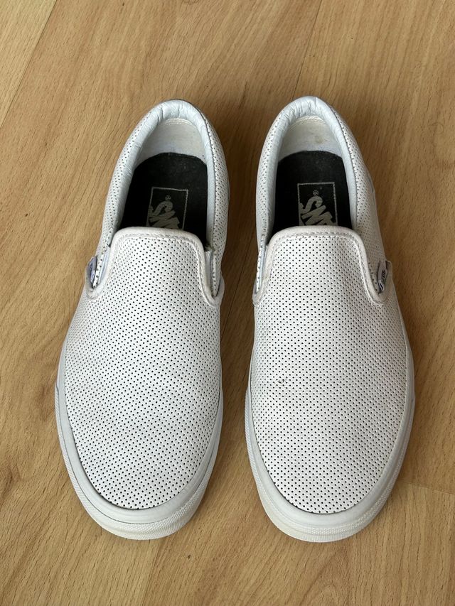 Vans Slip On blancas 38,5 - Piel