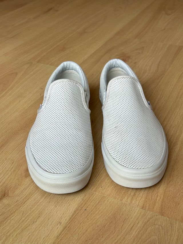 Vans Slip On blancas 38,5 - Piel